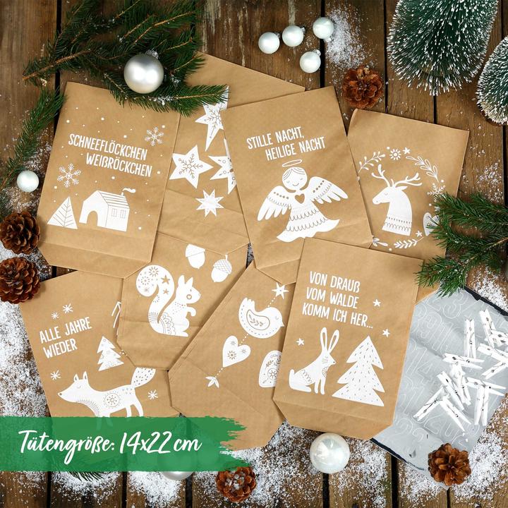 Actual product image Papierdrachen Craft set 24 printed bags