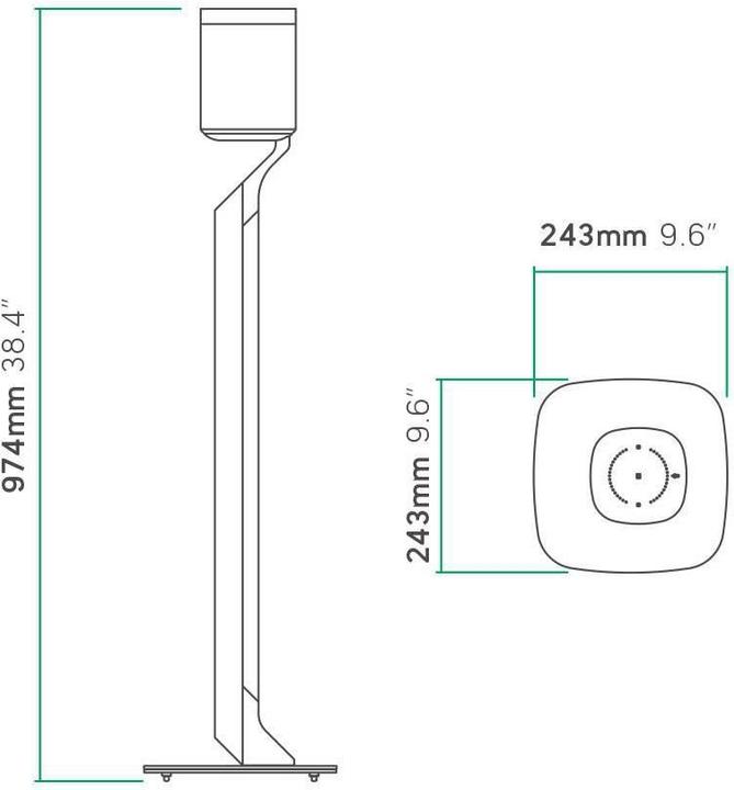 Produktbild Flexson Premium Floorstand zu Sonos PLAY:1 (1 Stk., Ständer, Nicht beweglich)