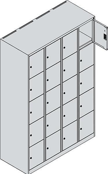 Produktbild C+P Fächerschrank 4Abteil 5F h.grau