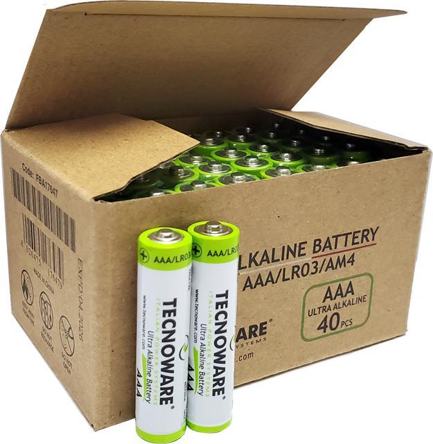 Actual product image Tecnoware Ultra alkaline batteries AAA - 1.5 volt - Ideal for toys, controllers, remote controls (40 pcs., AAA, 1250 mAh)