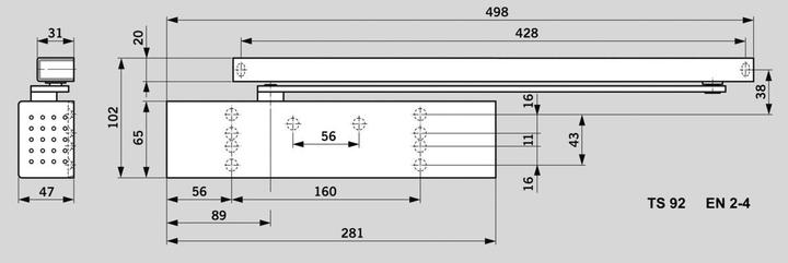 Actual product image Dormakaba Door closer TS 92 G Contur Design (French window, Entrance door, Wooden door, Object door, Indoor)
