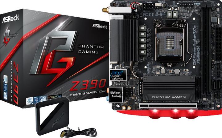 Produktbild AsRock Z390 Phantom Gaming-ITX/ac (LGA 1151, Intel Z390, Mini-ITX)