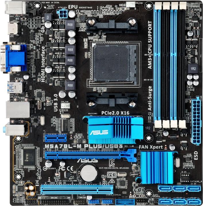 Image du produit ASUS M5A78L-M Plus/USB3 (AM3+, AMD 760G, mATX)