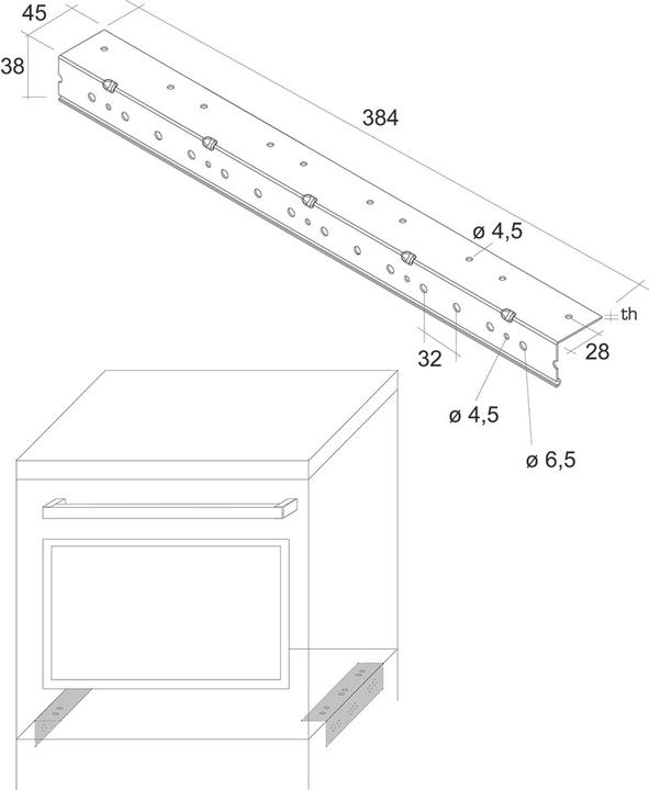 Actual product image OK-Line Support angle for built-in kitchen appliances (1 pcs.)