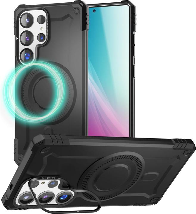 Produktbild Nalia Granite - Armor Panzer Hülle mit MagSafe Ring und Ständer - Military Hardcase (Samsung Galaxy S25 Ultra)
