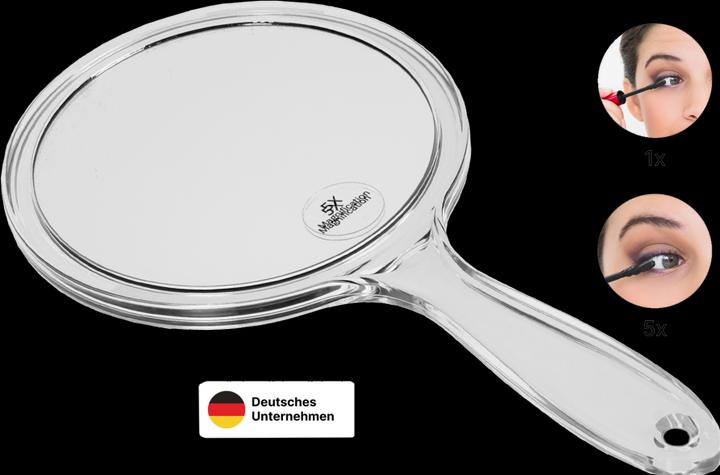 Produktbild Handspiegel mit 5-fach Vergrösserung, Kunst- stoff, Ø 15 cm, Länge: 27 cm