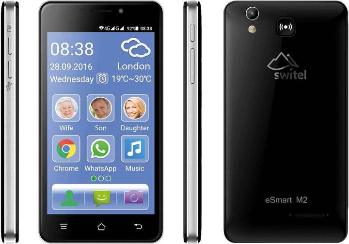 Switel eSmart M2 (8 GB, Black, 5", Hybrid Dual SIM, 8 Mpx, 4G)