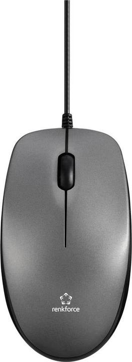 Renkforce RF-5805910 Maus USB Optisch Grau 1000 dpi Integriertes Scrollrad (Kabelgebunden)