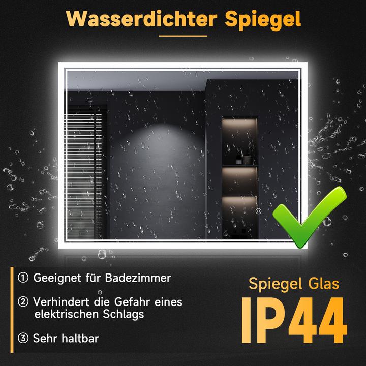 Produktbild SONNI LED-badkamerspiegel, 70 x 50 cm, koel wit, 6400 K, wandspiegel, rechthoekig