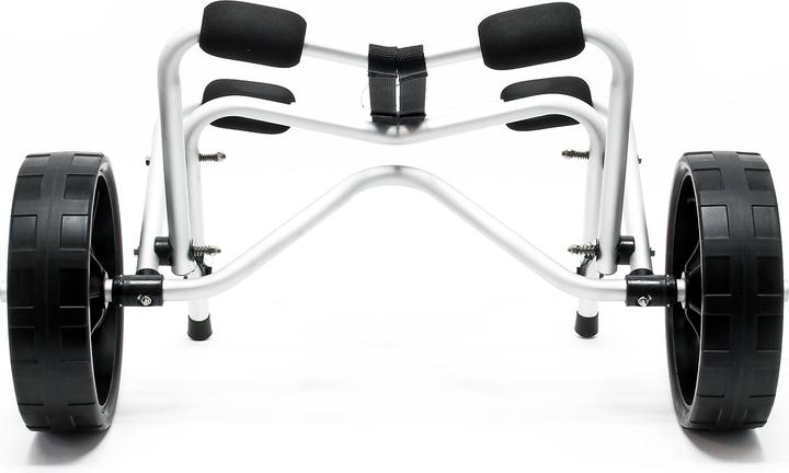 Actual product image Wiltec Foldable Aluminium Transport Trolley for Kayaks, Canoes max. 68kg with PU Wheels & Nylon Belt