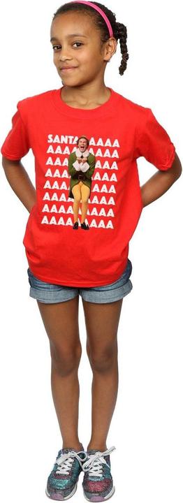 Actual product image Elf Girls Buddy Santa Scream Cotton T-Shirt (128)