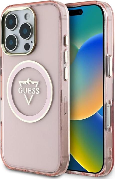 Image du produit Guess Hardcase MagSafe IML Metal Mountain Logo Case for iPhone 16 Pro 6,3" Pink (Apple iPhone 16 Pro)