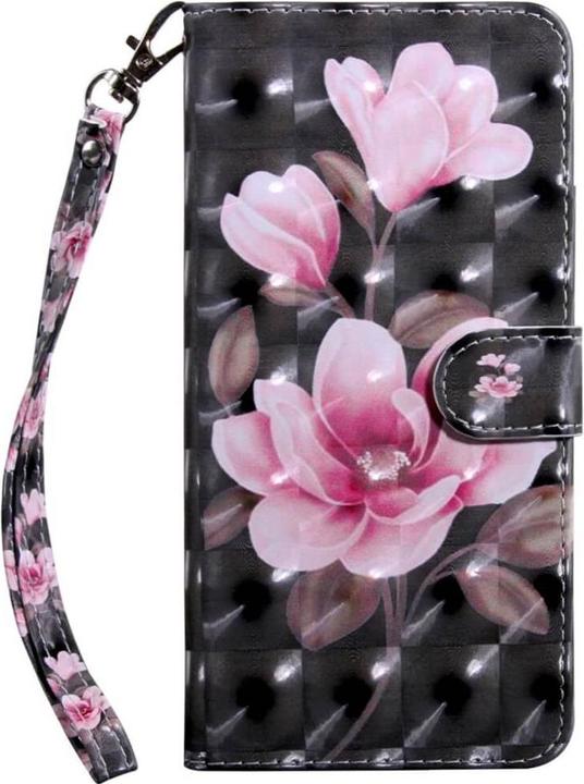 Produktbild Cover-Discount iPhone 14 Pro - Etui Glitzer Effekt Blumen rosa (Apple iPhone 14 Pro)
