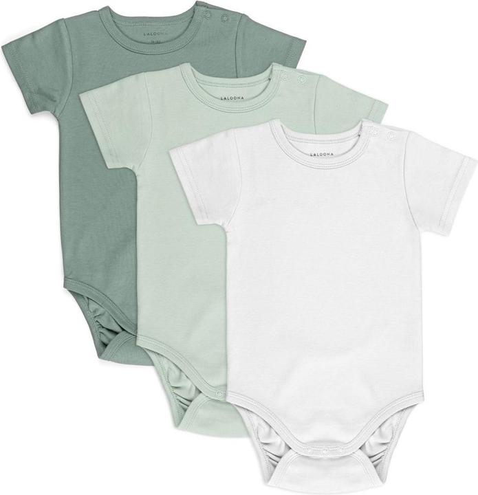 La Loona LaLoona Baby-Bodys & Wickelbodys Baby Body Kurzarm OEKO-TEX® 3er Pack - Grün - (80)