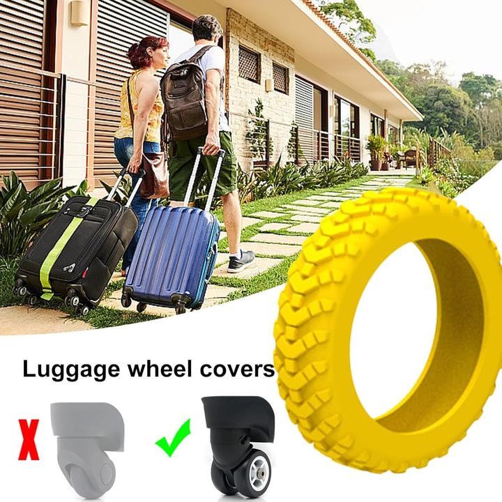 Actual product image Swissdetector Suitcase tire cover - Silent - 8 Pcs - Yellow (Luggage scale)