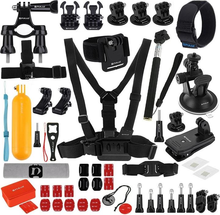 Actual product image Puluz 53 in 1 Accessories Ultimate Combo Kits for sports cameras PKT16