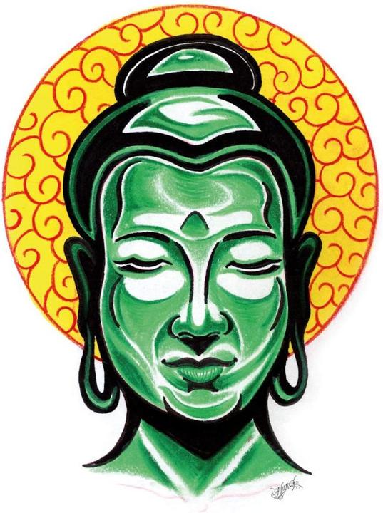 Image du produit Miami Ink Tête de Bouddha (15 x 20 cm)