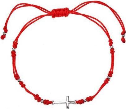 Evolution Group Red kabbalah bracelet with cross 13023.3 red