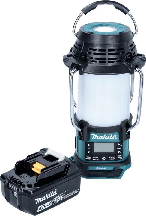 Image du produit Makita DMR 056 M1 Radio à batterie 18 V FM DAB+ avec lanterne Torche 360° IP65 + 1x batterie 4.0 Ah - oh (DAB+ DAB, FM, DAB, AM, Bluetooth)