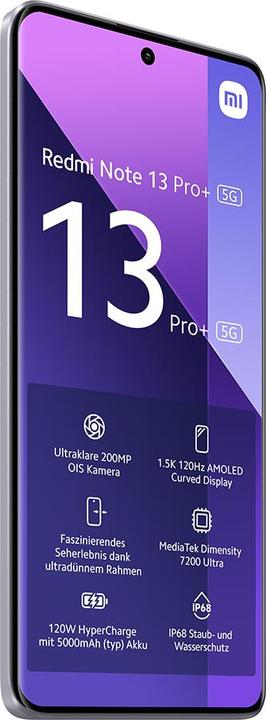 Actual product image Xiaomi Redmi Note 13 Pro+ 5G (512 GB, Aurora Purple, 6.67", Dual SIM, 200 Mpx, 5G)