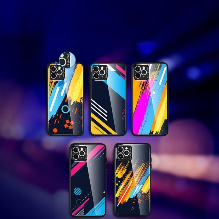 Actual product image Hurtel Colour Glass Case Durable Cover with Tempered Glass Back and camera cover iPhone 11 Pro Max pattern (Apple iPhone 11 Pro Max)