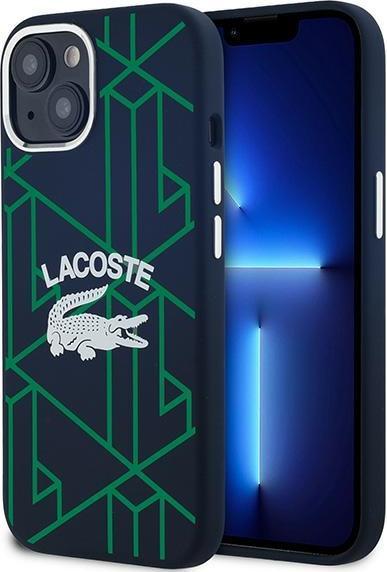 Actual product image Lacoste LCHMP15SSBIV iPhone 15 / 14 / 13 6.1" granatowy/blue hardcase Silicone Monogram Vintage Logo (Apple iPhone 15)