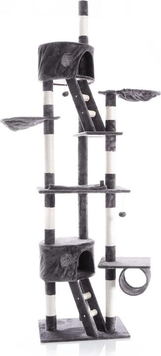 Produktbild Wiltec Kratzbaum 240–260cm Katzenkratzbaum deckenhoch Kletterbaum (260 cm, Dunkelgrau)