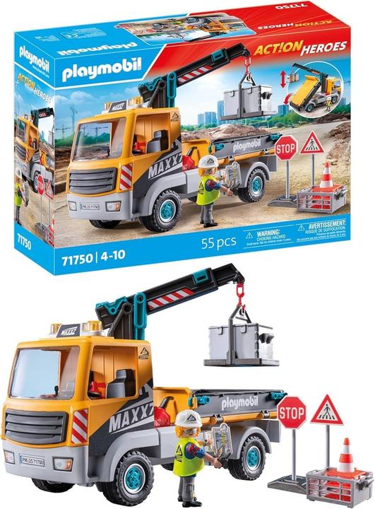 Produktbild Playmobil Baustellen-LKW mit Kran (71750, Playmobil Action Heroes)