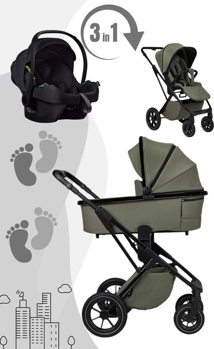 Actual product image Moon PIÙ Kinderwagen Set inkl. Cosmo 2.0. Babyschale