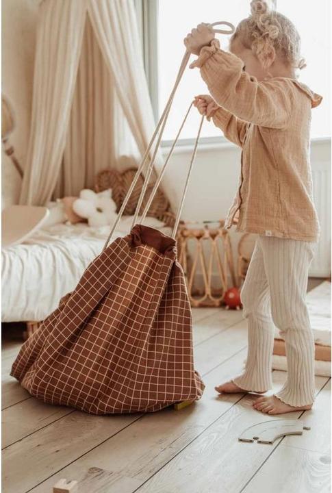 Image du produit play&go Print Organic grid brown (140 x 140 cm)