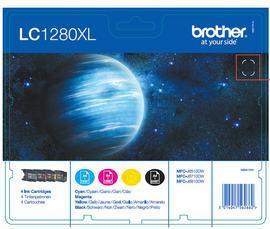 Actual product image Brother LC-1280XL VALBPDR Ink Cartridge MultiPack BkCMY Black Cyan Magenta Yellow MFC-J 6510 (M, C, Y, FC)