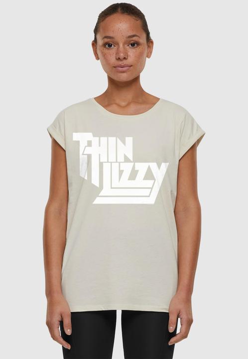 Immagine prodotto Merchcode Donna Thin Lizzy - TL Stacked Logo White Extended Shoulder Tee - 181487 (M)