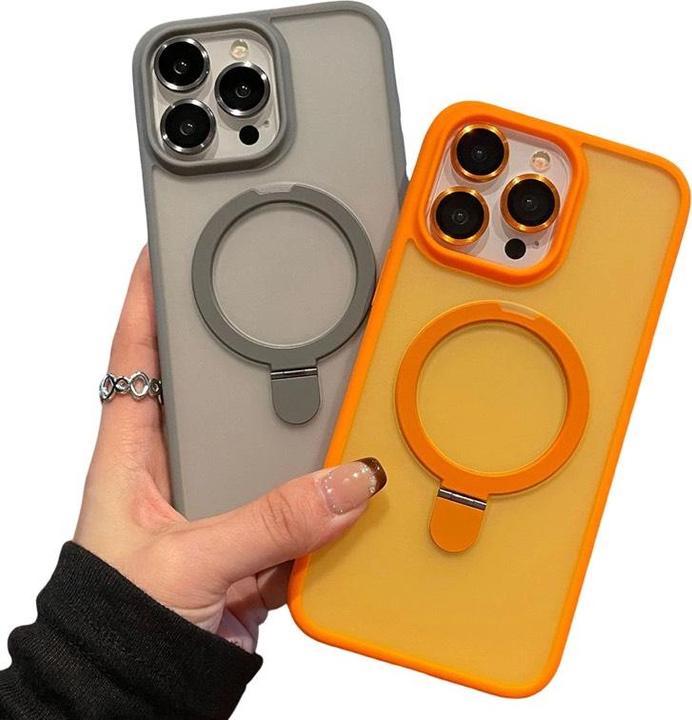 Actual product image RPD Apple iPhone 16 Plus - MagSafe Stand Etui mit Kameraschutz, orange, Matt (Apple iPhone 16 Plus)