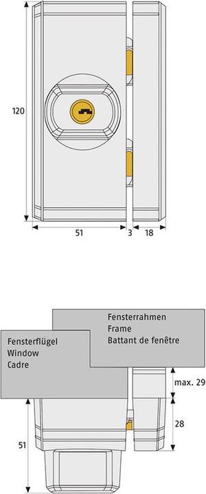 Actual product image Abus Additional window lock FTS 96