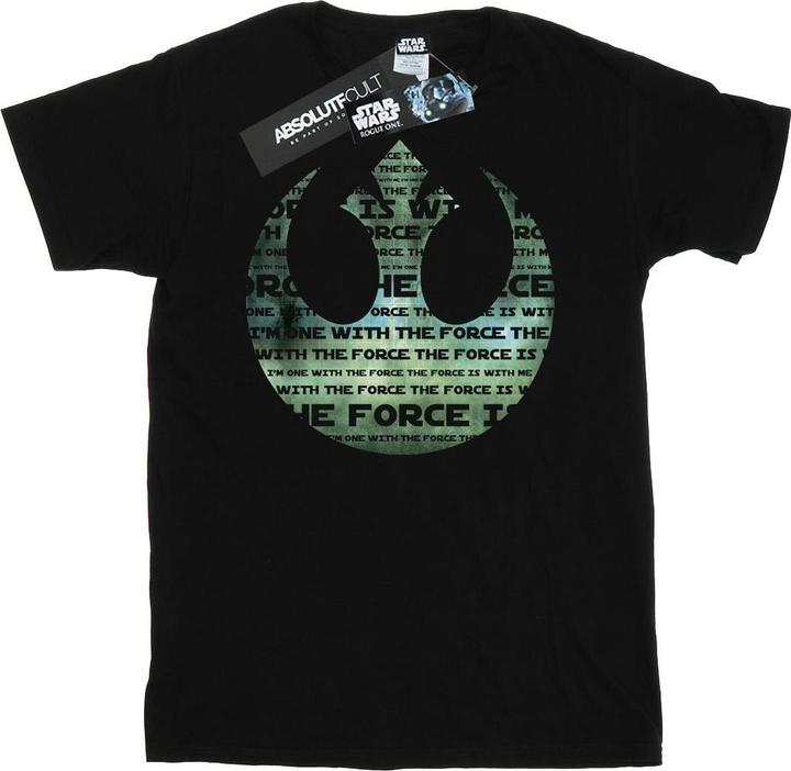 Actual product image Star Wars Mens Rogue One I'm One With The Force Alliance Emblem Green T-Shirt (XL)