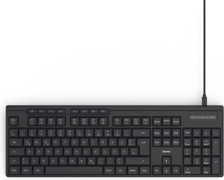 Actual product image Hama 173052 Keyboard CK-200, DE Black (DE, Cable)