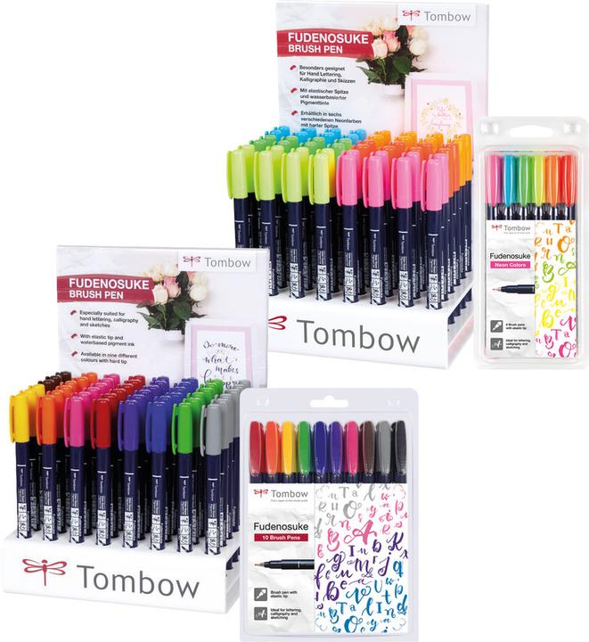 Actual product image Tombow Fudenosuke (Multicoloured, 10 x)