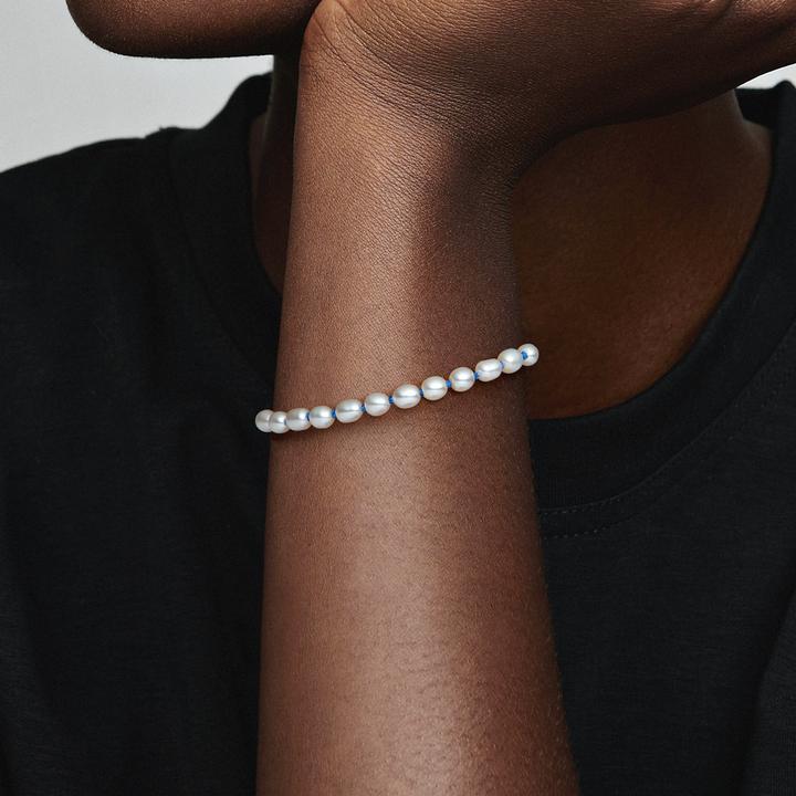 Produktbild Pandora Freshwater Cultured Pearl Blue Cord Armband (18 cm, Perlen, Sterling Silber 925)