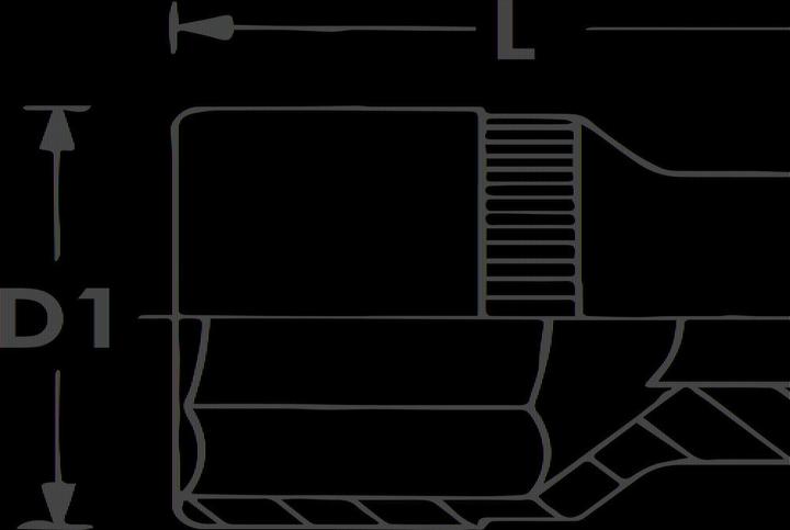 Actual product image Vigor T socket ∙ V2728N ∙ 3/8 inch (10 mm) square, hollow ∙ E profile ∙ Size E8