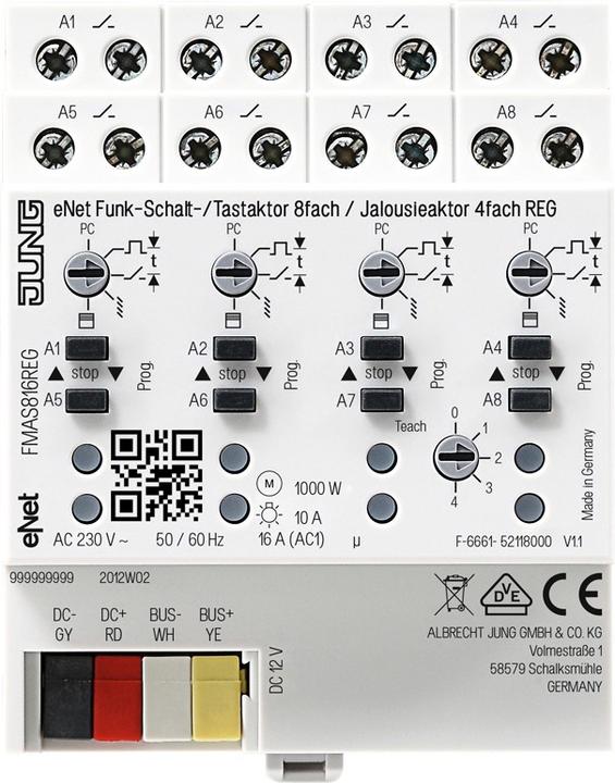 Produktbild JUNG Funk-Schalt/Jalousie-Aktor (Schaltaktor)