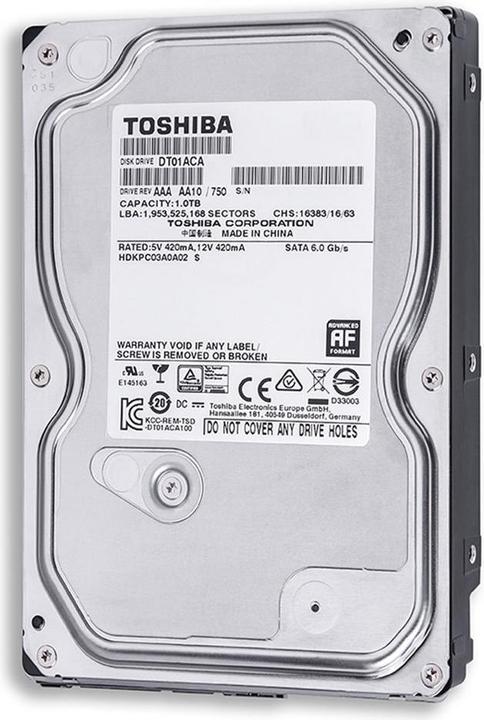 Actual product image Toshiba Dt01aca100 (1 TB, 3.5", CMR)