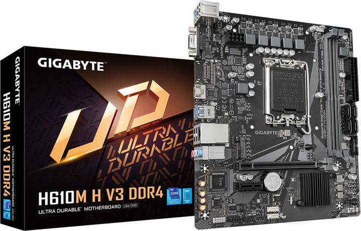 Image du produit Gigabyte MB GBT Intel 1700 H610M H V3 DDR4 (LGA 1700, Intel H610 Express, mATX)