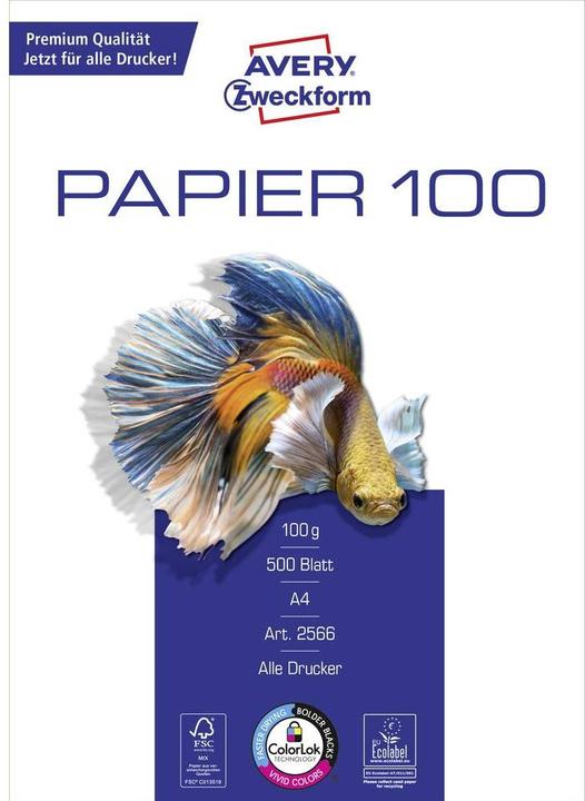 Actual product image Avery Inkjet paper (100 g/m², 500 x, A4)
