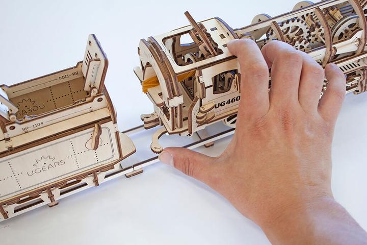 Actual product image Ugears Steam locomotive with tender