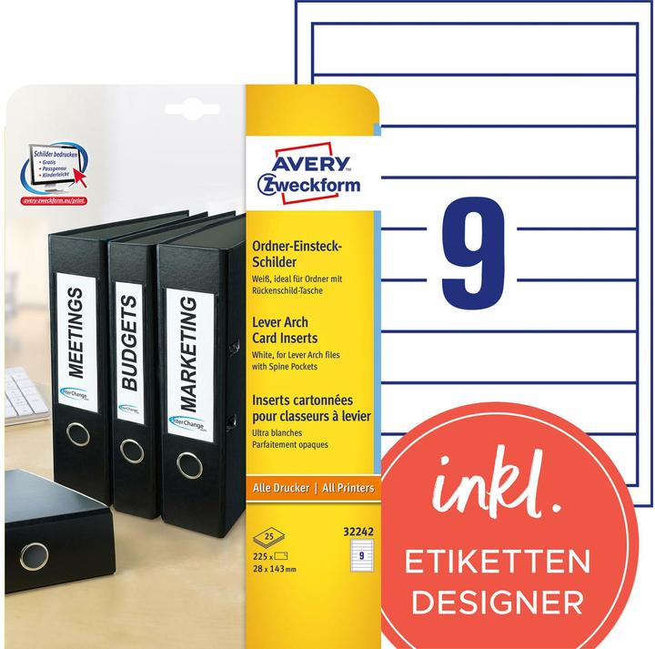 Produktbild Avery ZWECKFORM - Ordner-Einsteckschilder