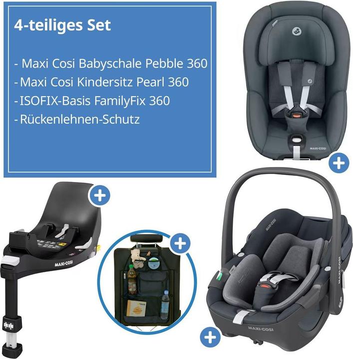 Produktbild Maxi-Cosi Babyschalen 3in1 Babyschale & Reboarder-Set FamilyFix (Reboarder, Babyschale, ECE R129/i-Size Norm)