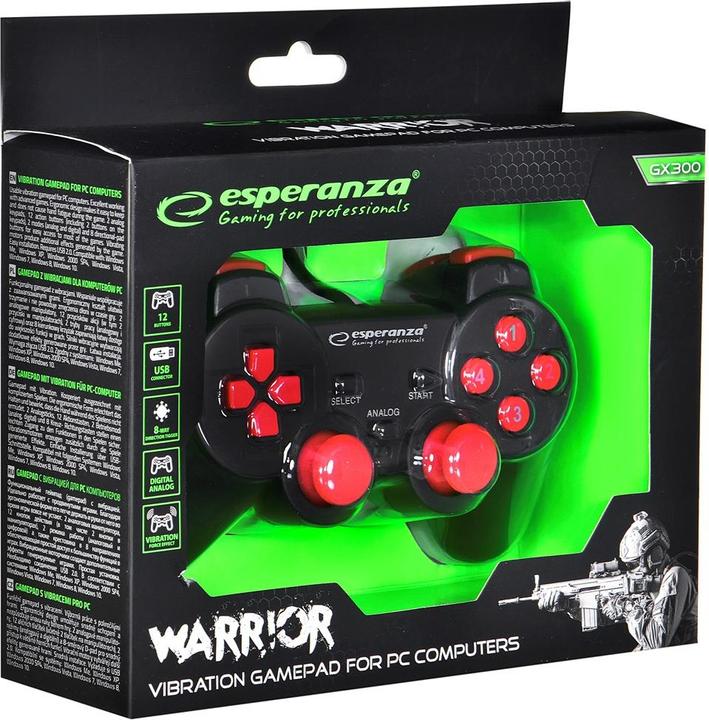 Produktbild Esperanza EGG102R Gaming-Controller, USB 2.0 Gamepad Analog / Digital PC (PC)