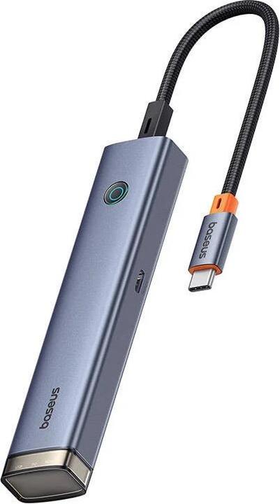 Actual product image Baseus 6-Port HUB AIR UltraJoy Series Type-C - HDMI, USB3.0x2, USB2.0, C3.0, PD (grey) (USB-C, 6 Ports)