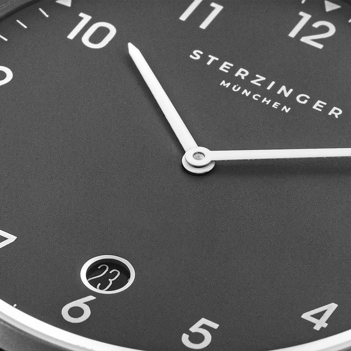 Immagine prodotto Sterzinger Orologio al quarzo da uomo Urban in vera pelle nera - 30474 (Orologio da polso analogico, 38 mm)