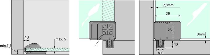 Image du produit Hettich Charnières pour portes en verre ET 150